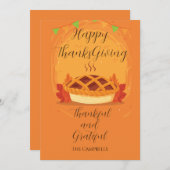 Cartes Pour Fêtes Annuelles Tarte Citrouille bon thanksgiving FALL (Devant / Derrière)