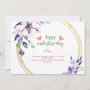 Cartes Pour Fêtes Annuelles tasse à café violet doré esthétique fleur valentin