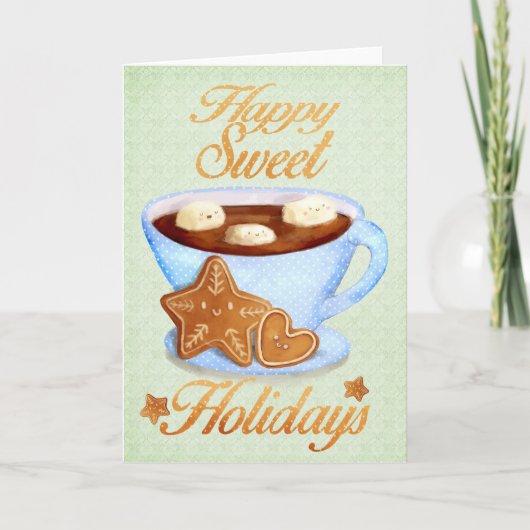 Cartes Pour Fêtes Annuelles Tasse de Noël de Choco chaud (Devant)