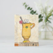 Cartes Pour Fêtes Annuelles Tasse jaune de vacances (Debout devant)