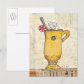 Cartes Pour Fêtes Annuelles Tasse jaune de vacances (Devant / Derrière)