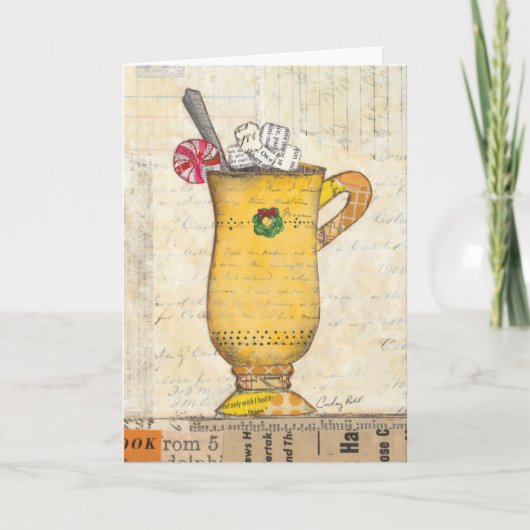 Cartes Pour Fêtes Annuelles Tasse jaune de vacances (Devant)