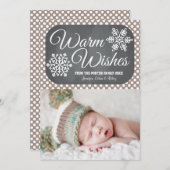 Cartes Pour Fêtes Annuelles Taupe Dot Chalkboard Snowflake Holiday Photo Card (Devant / Derrière)