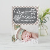 Cartes Pour Fêtes Annuelles Taupe Dot Chalkboard Snowflake Holiday Photo Card (Debout devant)