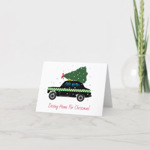 Cartes Pour Fêtes Annuelles Taxi de Noël de taxi noir à la maison