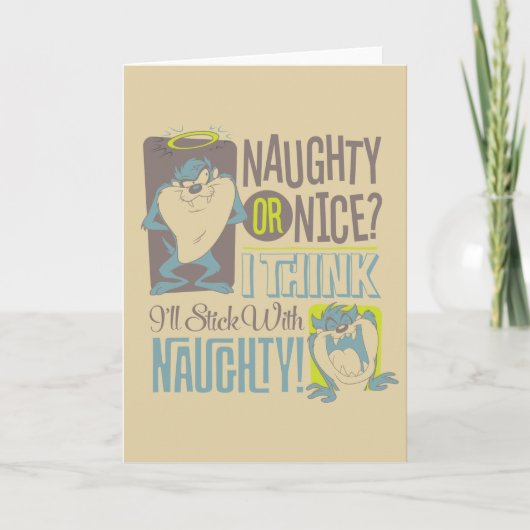 Cartes Pour Fêtes Annuelles TAZ™- Naughty ou Nice ? (Devant)