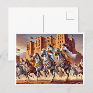 Cartes Pour Fêtes Annuelles TBOURIDA équitation traditionnelle marocaine