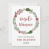 Cartes Pour Fêtes Annuelles Tchèque Joyeux Noël, Personnalisé (Devant)