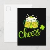 Cartes Pour Fêtes Annuelles Tchin avec Trèfle - Saint-Patrick (Devant / Derrière)
