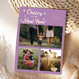 Cartes Pour Fêtes Annuelles Tchin pour la nouvelle année Lilac Multi Photo