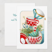 Cartes Pour Fêtes Annuelles Tea Party Noël (Devant / Derrière)