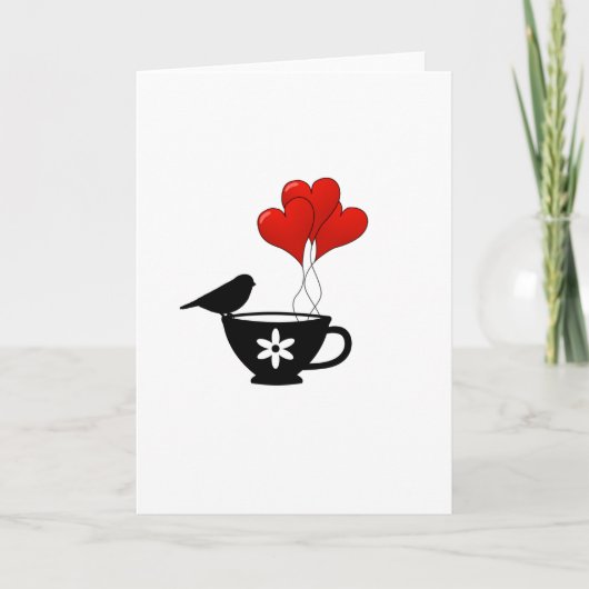 Cartes Pour Fêtes Annuelles Teacup of Hearts (Devant)