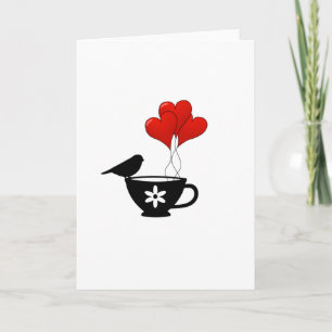 Cartes Pour Fêtes Annuelles Teacup of Hearts