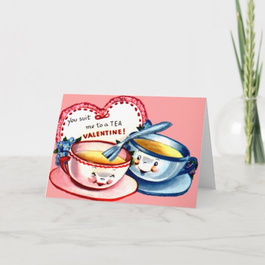 Cartes Pour Fêtes Annuelles Teacup Valentine (Devant)