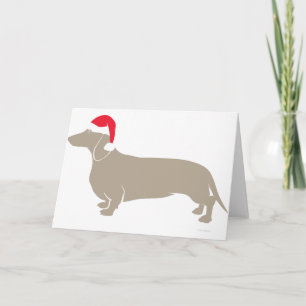 Cartes Pour Fêtes Annuelles Teckel classique de Père Noël Doxie