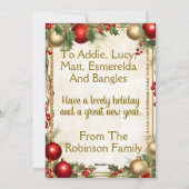 Cartes Pour Fêtes Annuelles Teddy Bear Beary Joyeux sapin de Noël (Dos)