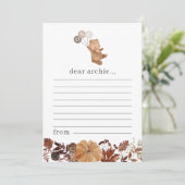 Cartes Pour Fêtes Annuelles Teddy Bear Citrouille - Time Capsule Note Card (Debout devant)