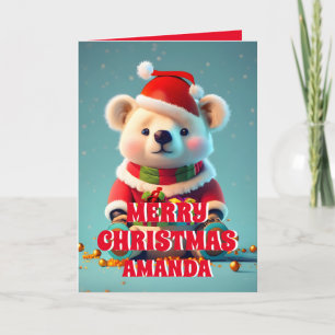 Cartes Pour Fêtes Annuelles Teddy Bear Noël Personnalisé Enfants Photo