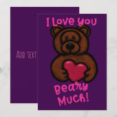 Cartes Pour Fêtes Annuelles Teddy Bear Saint-Valentin (Devant / Derrière)