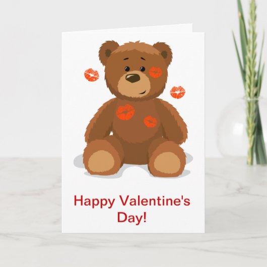 Cartes Pour Fêtes Annuelles Teddy Bear Valentine (Devant)