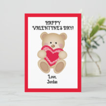 Teddy Bear Valentine Card - Cadeau personnalisé