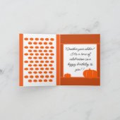 Cartes Pour Fêtes Annuelles Teddy & Kitty in a Pumpkin Patch Birthday Card (Intérieur)