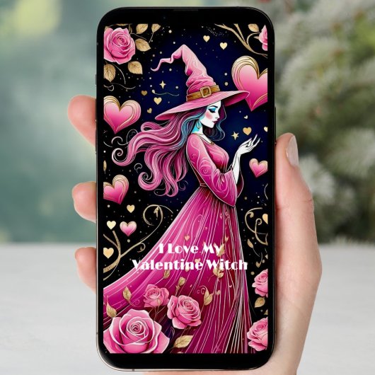 Cartes Pour Fêtes Annuelles Téléchargeable ligne rose art sorcière Valentines