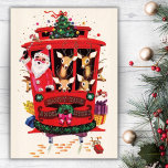 Cartes Pour Fêtes Annuelles Téléphérique Père Noël & Reindeer Vintage Christma<br><div class="desc">Père Noël échange son traîneau pour un téléphérique rouge dans cette mignonne carte de vacances vintage du milieu du siècle qui représente le Père Noël et ses rennes à cheval dans un chariot festif qui est décoré pour Noël avec une pancarte qui dit "Sucre de canne & rue Noel". Personnalisez-vous...</div>