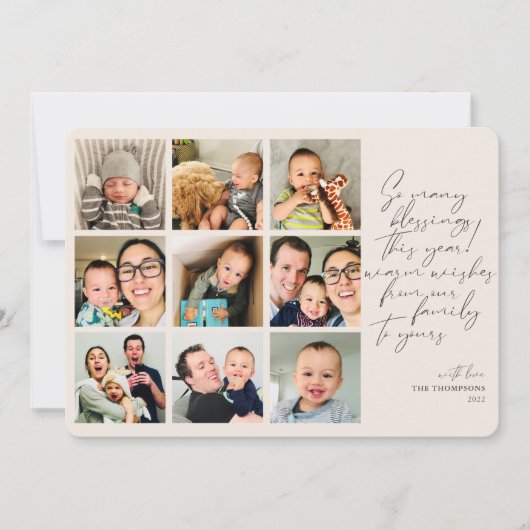 Cartes Pour Fêtes Annuelles Tellement de Bénédictions Année d'examen Photo Col (Devant)