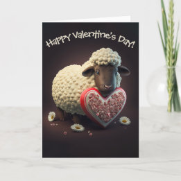 Cartes Pour Fêtes Annuelles Tellement mignon mouton au coeur de chocolat Saint