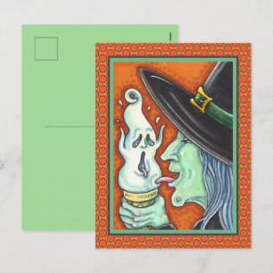 CARTES POUR FÊTES ANNUELLES TÉMOIGNAGE MANGEANT DE LA GLACE CRÈME CONE, HALLOW