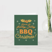 Cartes Pour Fêtes Annuelles Température de Noël Retro Holly Jolly BBQ : Vert (Devant)