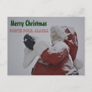 Cartes Pour Fêtes Annuelles Tempête de Blizzard Rues météo Ville Gelée Alaska