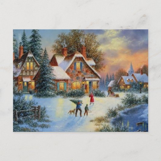 Cartes Pour Fêtes Annuelles Temps de jeu hivernal (Devant)