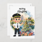 Cartes Pour Fêtes Annuelles Temps de Noël pilote en Floride (Devant / Derrière)