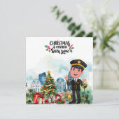 Cartes Pour Fêtes Annuelles Temps de Noël pilote en Floride (Debout devant)