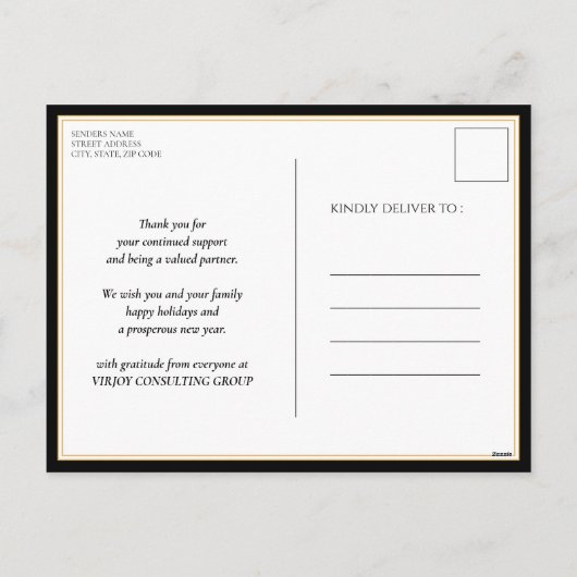 Cartes Pour Fêtes Annuelles Temps le plus merveilleux de l'année Black Script (Dos)