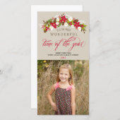 Cartes Pour Fêtes Annuelles Temps le plus merveilleux de l'année Fleur de cour (Devant / Derrière)