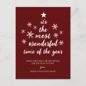 Cartes Pour Fêtes Annuelles Temps le plus merveilleux de l'année Red Script Bu (Devant)