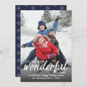 Cartes Pour Fêtes Annuelles Temps le plus merveilleux mignon manuscrit script  (Devant / Derrière)