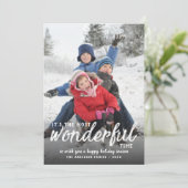 Cartes Pour Fêtes Annuelles Temps le plus merveilleux mignon manuscrit script  (Debout devant)