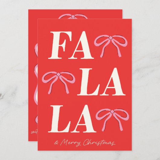 Cartes Pour Fêtes Annuelles Tendance Fa La La (Devant / Derrière)