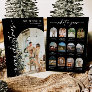 Cartes Pour Fêtes Annuelles Tendance Moderne Photo Quelle Année Joyeux Noël