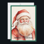 Cartes Pour Fêtes Annuelles Tendance rustique rétro classique Père Noël<br><div class="desc">Aquarelle</div>