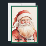 Cartes Pour Fêtes Annuelles Tendance rustique rétro classique Père Noël<br><div class="desc">Aquarelle</div>
