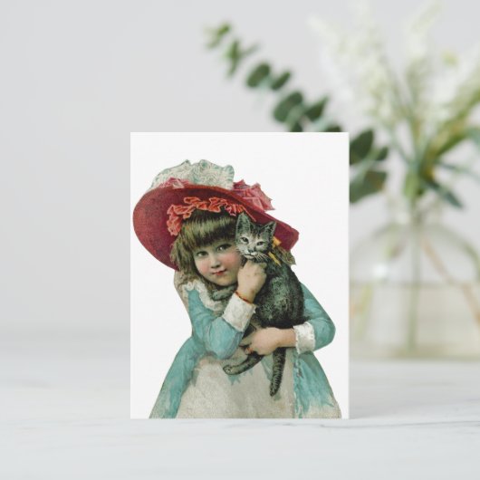 Cartes Pour Fêtes Annuelles Tenir un chaton de Noël (Debout devant)