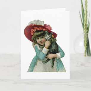 Cartes Pour Fêtes Annuelles Tenir un chaton de Noël