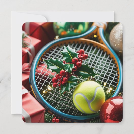 Cartes Pour Fêtes Annuelles Tennis Christmas Themed for Player  (Devant)