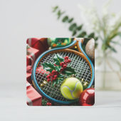 Cartes Pour Fêtes Annuelles Tennis Christmas Themed for Player  (Debout devant)