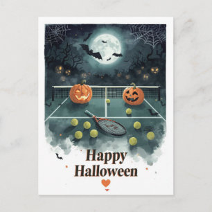 Cartes Pour Fêtes Annuelles Tennis Halloween pour Joueur de Tennis avec raquet